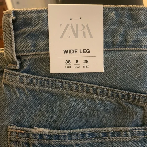Zara TRF High Rise Wide Leg Jeans - Picture 5 of 5